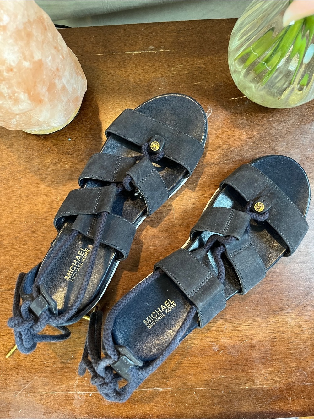 MICHAEL Michael Kors McKenna Women’s 7M Navy Gladiator Strappy Lace-Up Sandals